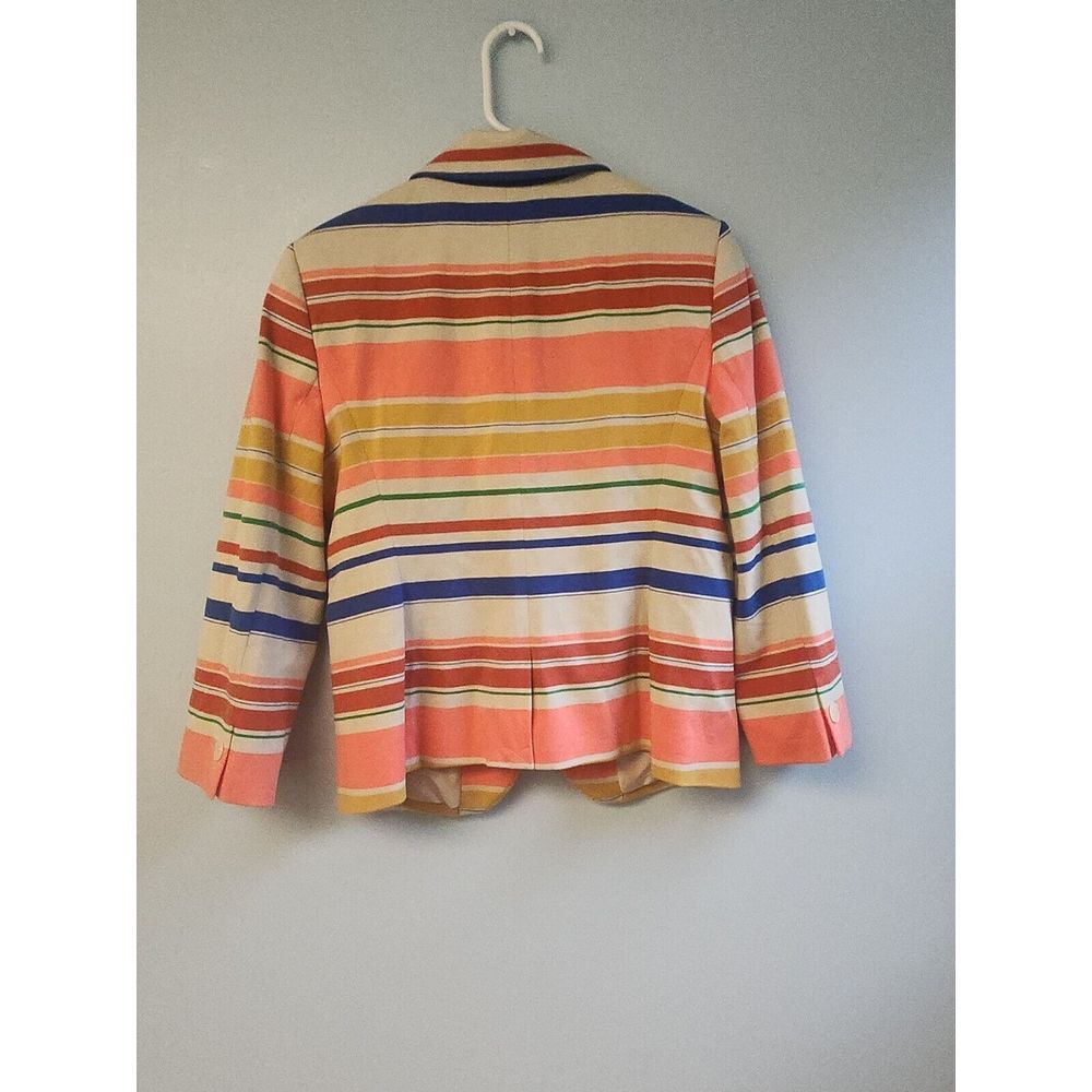 Outback Red Blazer Jacket The Limited Striped Career Preppy 3/4 Sleeve NWT - Picture 3 of 3